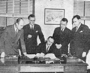 (Jan. 17, 1945 - New Rochelle NY Standard Star) Westchester signed for commercial operation of its Rye Lake Airport yesterday.