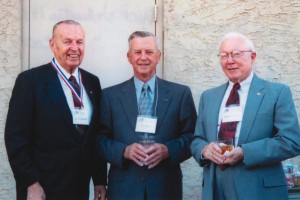 L to R: 1996 Arizona Aviation Hall of Fame inductee James Greenwood; 2002 Arizona Aviation Hall of Fame inductee, Brig. General Raymond Haupt, USAF (Ret.); and William Rafferty, trustee of the Arizona Aviation Hall of Fame.
