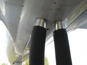 The museum’s crew opened pressure relief ports to link return air ducts from the belly of Concorde to the ground unit.