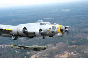 The “Liberty Belle” and “Glacier Girl” took part in “Mission: Code Name Bolero 2,” to celebrate Gen. Paul Tibbets’ 90th birthday.