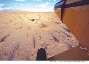 Russell Munson’s DVD, “Flying Route 66,” takes the viewer from Chicago to Santa Monica, including this scene over the Mojave Desert.