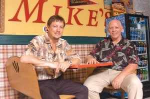 Barry Fiore, former owner of Fiore’s Pizza (right) bought Chicago Mike’s Deli a year ago with Steve Schnarr (left).