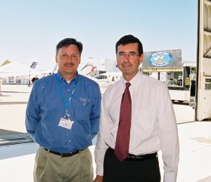 L to R: Dan Bryant, general manager of TAC Air, which played host to the NBAA Regional Forum, with John F. McCarthy Jr., publisher of Business Jet Traveler.