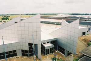 The new terminal as seen from the original control tower.