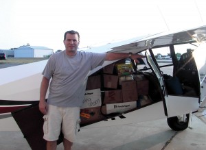 Kevin Griffin, in front of his Maule M7, flew from Renton, Wash., to Lago Vista, Texas, to help in the relief effort.