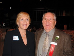 Jerry Mehlhaff was joined by his wife Terry in celebrating his induction into the Wisconsin Aviation Hall of Fame.