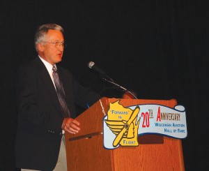 Phil Waitkus, grandson of Anton Brotz, was honored by his grandfather’s induction into the Wisconsin Aviation Hall of Fame. Brotz is known as the “founding father of aviation” in Sheboygan County, Wisconsin.