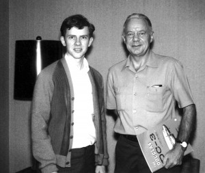 This 1969 photo shows 22-year-old Rick Broome with his childhood mentor, United Airlines Captain George Ferguson. Broome met Ferguson at age 14, and they maintained a father-and-son relationship for over 44 years. Captain Ferguson died peacefully in his s