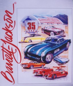Celebrating its 35th anniversary, Barrett-Jackson auctioned one of the most unique concept cars ever designed. The jet-age styling of the green 1954 Pontiac Bonneville Special is featured on the cover of the auction program.