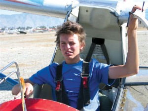 Since Parker Henderson weighed in at only 130 pounds himself, lead weights had to be positioned in the nose of the Schweizer 2-33 sailplane for proper balance.