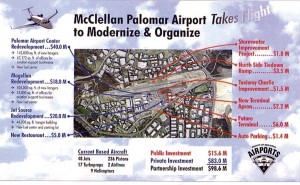 A McClellan-Palomar Airport renovation projection chart shows a completely new and modernized airport is soon on the horizon.
