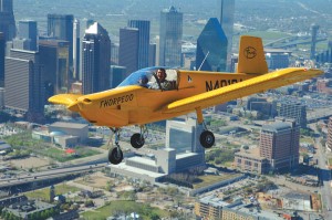 An IndUS Aviation employee works out the kinks in the Thorpedo with a fun flight over Dallas.