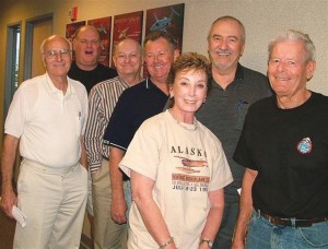 Some of the 2006 Airventurers Flying Club board members, L to R: Gunter Seibold, Evan Binn, Ken Coolidge, Brian Dixon, Judy Rifkin, Mike Stambolis and President Don Eisenberg.