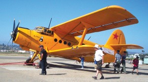 This large, single-engine Antonov AN-2, based at Cable Airport, offered plane rides.