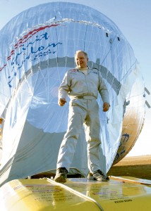 After five previous attempts, Steve Fossett successfully completed the first round-the-world solo balloon flight in 2002. He left Northam, Australia, on June 19, and landed in Queensland, Australia, on July 4.