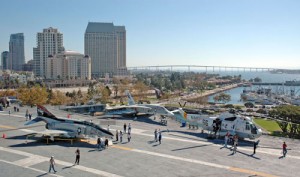 The decks of Midway offer stunning views of San Diego Bay and the Coronado Bridge.