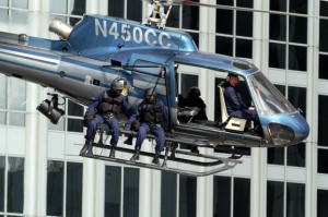 Craig Hosking flies a team of stuntmen during an aerial sequence in the 2003 action movie, “S.W.A.T.,” starring Colin Farrell and Samuel L. Jackson.