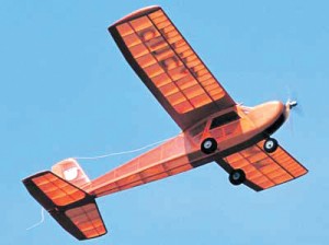 My first radio-controlled model was a Rudderbug, ike the one in this photo. It flew like a champ, but eventually caught fire and burned to a crisp, hen a hot soldering iron came into contact with the doped wing.