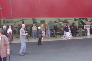 The early crowd checks out the north end of the Western Museum of Flight, which fills a double hangar.