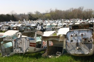 The back lot at Air Salvage of Dallas not only offers hundreds of damaged aircraft, but also provides a somber study in aviation safety.