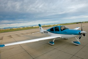 Sky Shares’ new Cirrus SR22-GTS, beautifully painted, glowed in the morning sun.