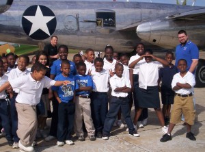 The Reach for the Stars program gives children the chance to sit in real airplanes and talk to pilots and inspirational heroes like the Tuskegee Airmen.