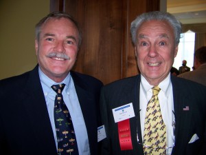 Jerry Lips (left) catches up with Peter Paul Luce, Colorado Aviation Historical Society treasurer.