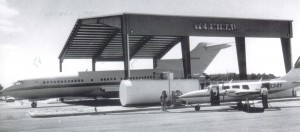 Although this 727 is parked under the gas pit canopy at Monmouth Executive Airport, that type of aircraft is currently not permitted to land at the airport.