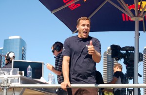 Red Bull announcer Jeff Burton was as animated while narrating the race as the aircraft were while making extreme maneuvers on the over-water course.