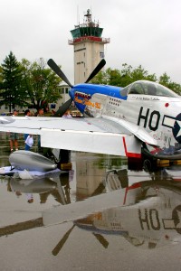 Tom Blair, from Gaithersburg, Md., owns Slender, Tender & Tall, a beautifully restored P-51 D Mustang complete with drop tanks.