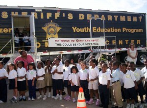 The Golden Heart Foundation collaborates with local fire and police authorities throughout the Dallas-Fort Worth region to extend its message of fire, drug and crime prevention to children like these, pictured at a June 2006 event.