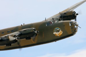 Old 927, one of the very first Consolidated B-24A Liberator bombers ever built, flew during the World War II flight demonstration.