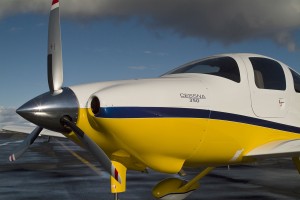 After Cessna purchased Columbia on Dec. 4, 2007, its new 350 and 400 series piston-powered aircraft began rolling off the assembly line in Bend, Ore. This 350 model, painted in gold and blue, was delivered to one of its new customers.