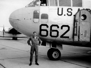 While attending Purdue University in the late 1950s, James Raisbeck earned extra money by extending his Air Force tour to include Reserve flying as a flight engineer on Fairchild C119s.