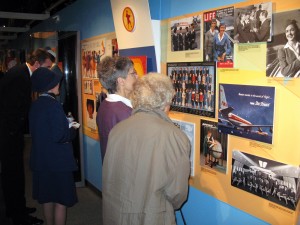 Visitors to The Museum of Flight in Seattle view its exhibit, “Style in the Aisle,” a look at the roles and fashions of flight attendants.