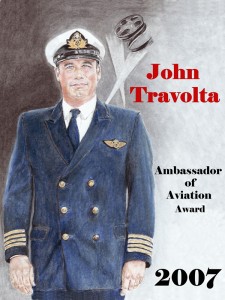 Airport Journals has commissioned Andrea Parks to create several portraits, including one of John Travolta, named the 2007 Ambassador of Aviation.