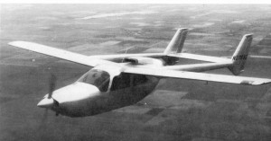 Powered by 160-hp Lycoming O-320 engines, the experimental Model 327 had a four-place cabin and cantilever laminar flow wing adapted from the 210.