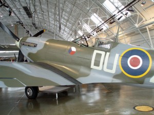 Defending England in the Battle of Britain, the Spitfire is credited with Hitler’s first air combat defeat of the war. The leader of a “Free Czech” squadron flew this plane.