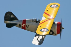 Rob Paterson flew the only known airworthy Grumman F3F Flying Barrel during the air war over the Pacific demonstration.