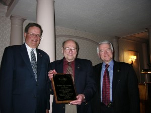 L to R: Dennis Miskewicz, inductee Stephen Riethof and Tim McSwain, AHOF president.