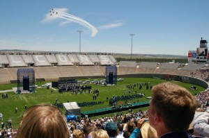 The Thunderbirds perform in honor of the new graduates.