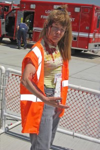 "It felt very realistic!" said victim volunteer Judy Coates of her experience at the simulated crash scene.