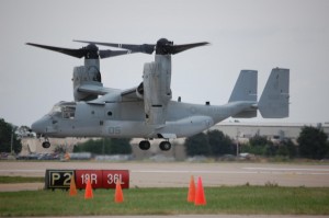 The V-22 Osprey, one of the more unique aircraft flown by the U.S. Navy and Marine Corps, made an appearance at AirVenture this year for the first time.
