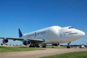 The 65,000-cubic foot cargo area of the Dreamlifter carries the aircraft’s fuselage, wings and horizontal stabilizer.