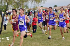 Austin joins teammates competing in the Arizona State Cross Country meet, in Phoenix.