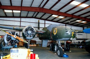 The Fighter Factory’s Douglas A-26B Invader was built in 1945, but not much is known about the military history of this plane. Purchased in 1996, the plane is in the final stages of total restoration.