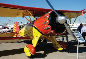 A 2008 version of a 1935 Waco YMF-5C, this replica boasts a 750-hp Jacobs engine and a Garmin glass panel. It is a product of WACO Classic Aircraft Corporation of Battle Creek, Mich.