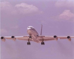 Accomplishing another feat other said was impossible, Ed Swearingen recently re-equipped this military Boeing 707 with new Pratt & Whitney turbofan engines, raising the aircraft’s performance across the board.